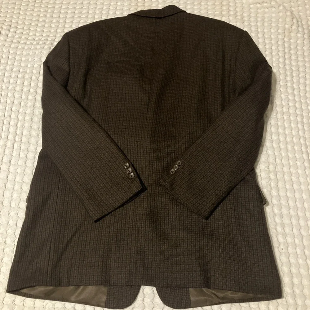 Joseph & Feiss Mens 46R 3 Button‎ Lambswool Sports Coat Brown Houndstooth